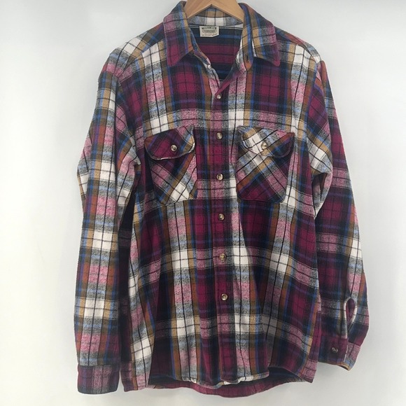 Brother Other - Vintage 90s Five Brother Heavyweight Flannel Shirt Men Tallman L Plaid Grunge
